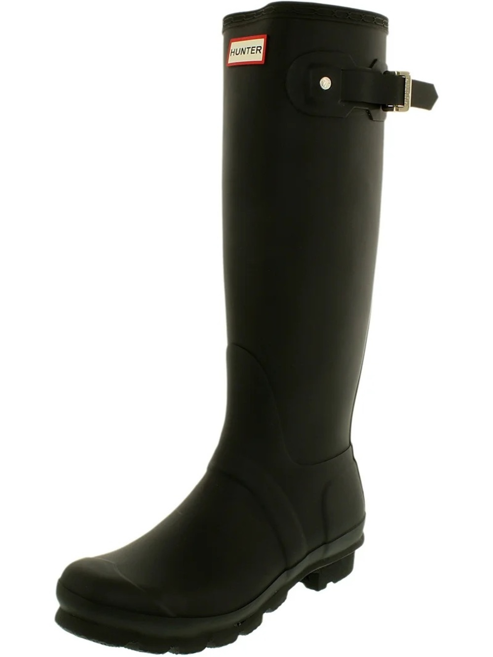 Hunter Tall Black Matte Rain Boot with Side Buckley